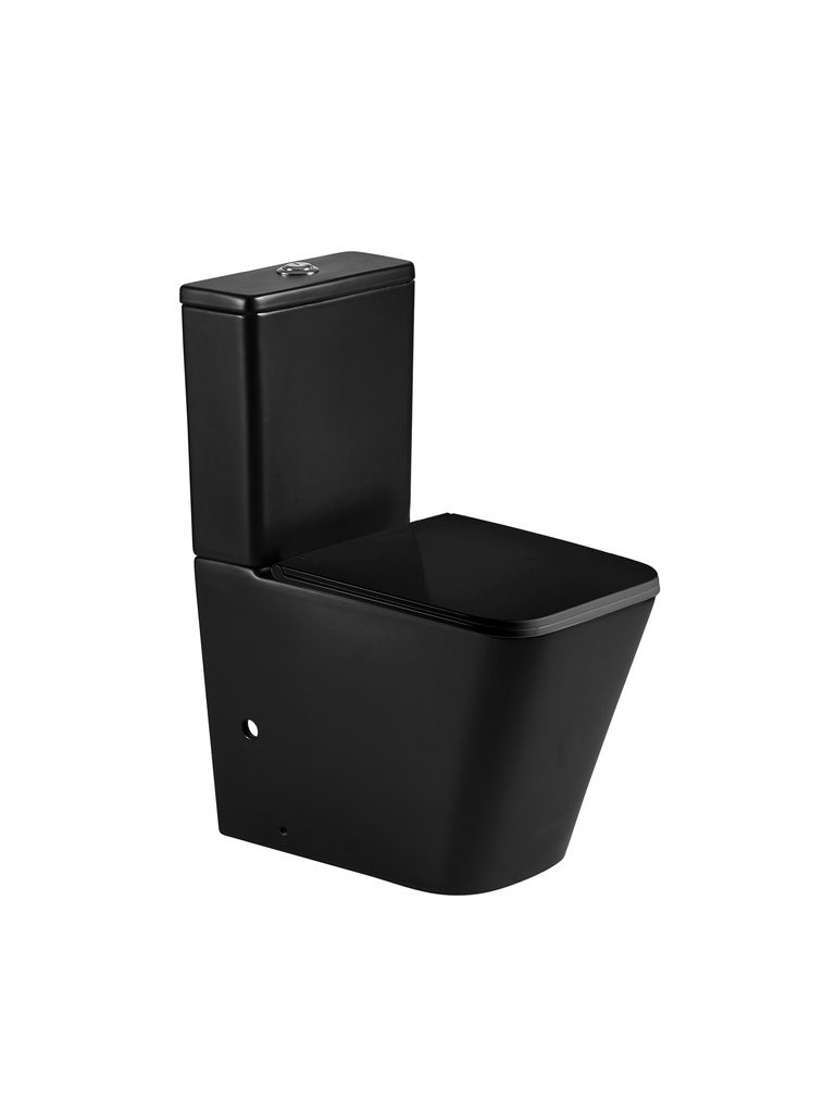 TWO PIECE TOILET PISA COMPACT MATT BLACK